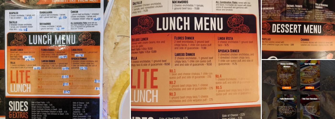 Las Flores Menu