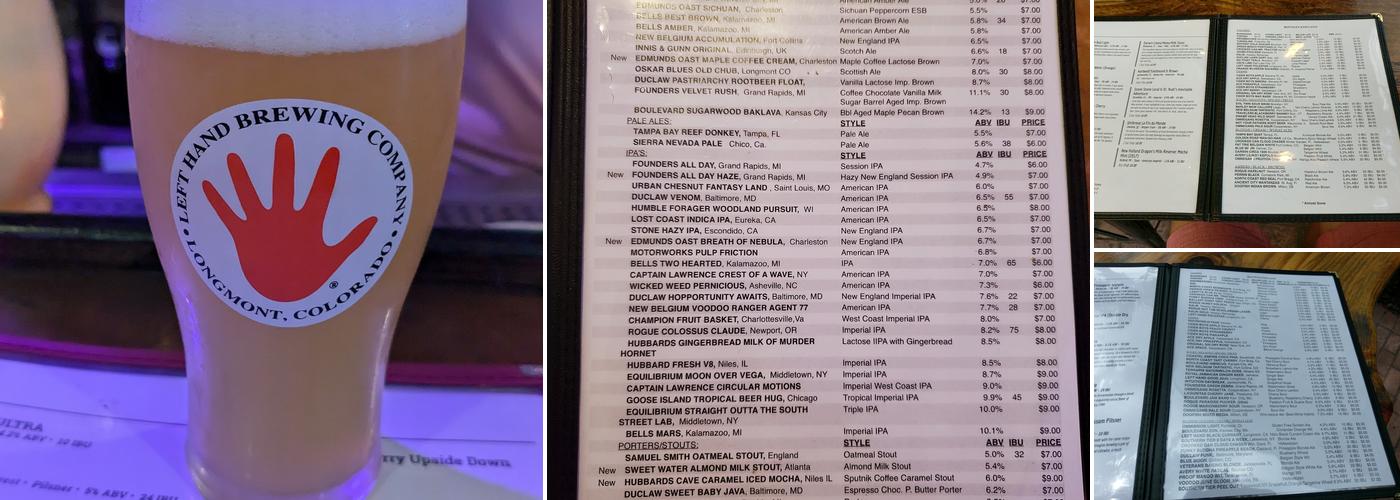 PJD'S Beer & Wine Garden Menu