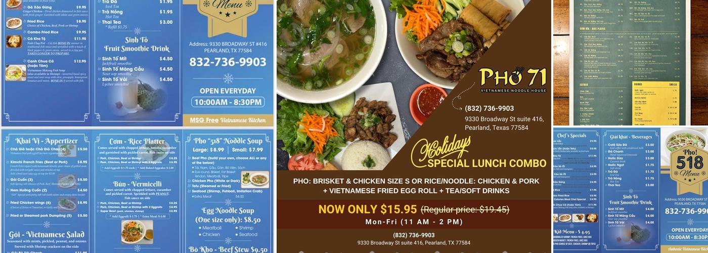 Pho 518 Menu