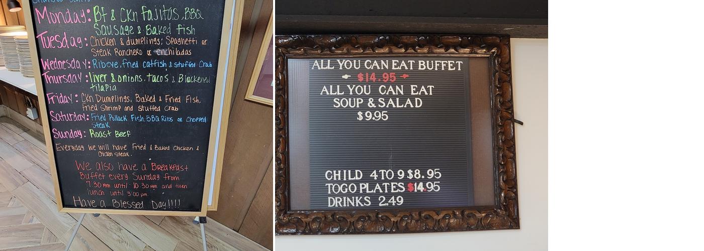 Parks Restaurant Menu