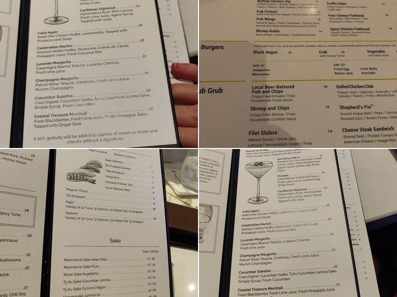 The Lobby Bar @ The Ritz Carlton Amelia Island Menu