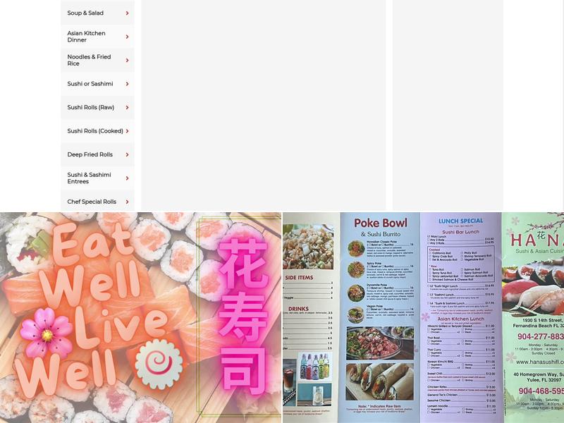 Hana Sushi Menu