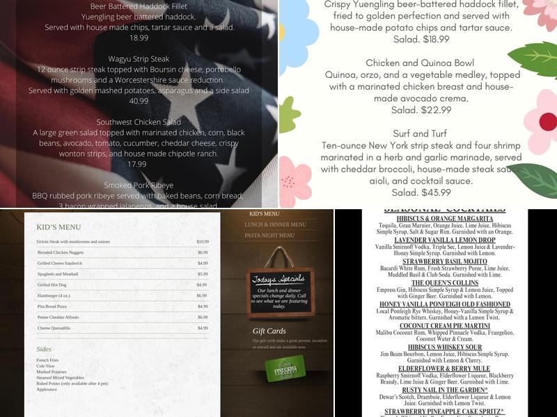 Pine Grill Restaurant Menu
