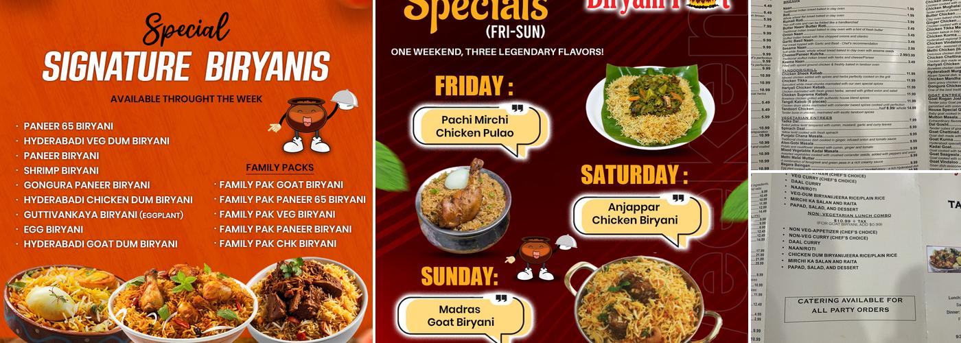 Biryani Pot Menu