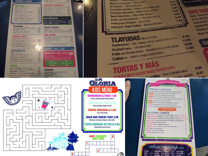 La Gloria Menu