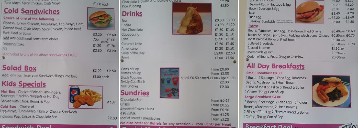 The Corner Kitchen Cafe Menu