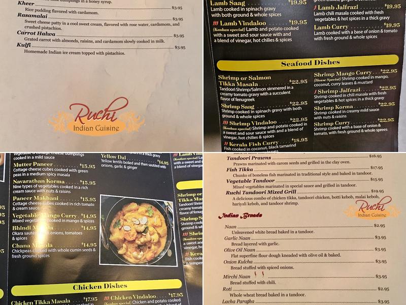 Ruchi of India Menu