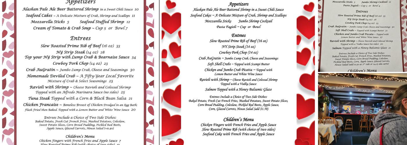 Charlie Weaver's Restaurant Menu