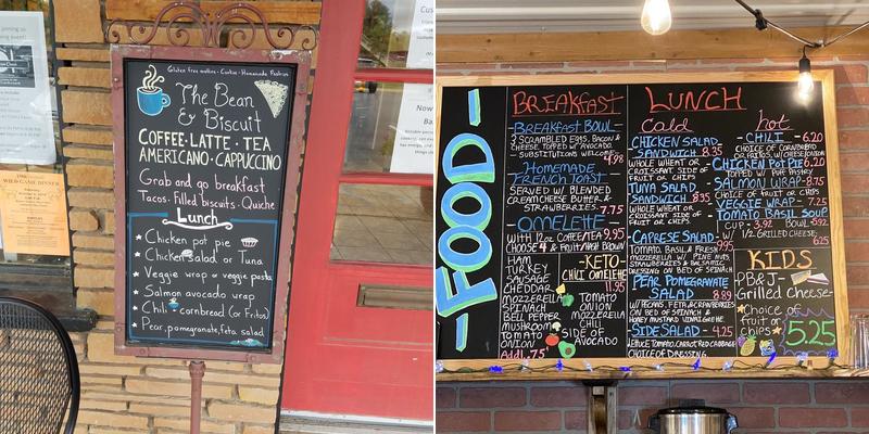 The Bean And Biscuit Menu