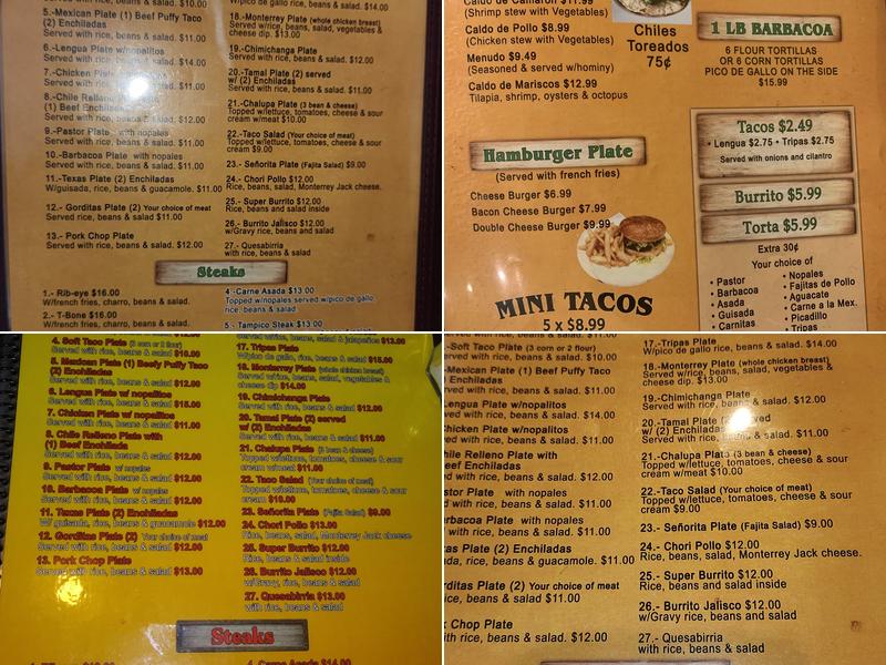 El Agave Menu