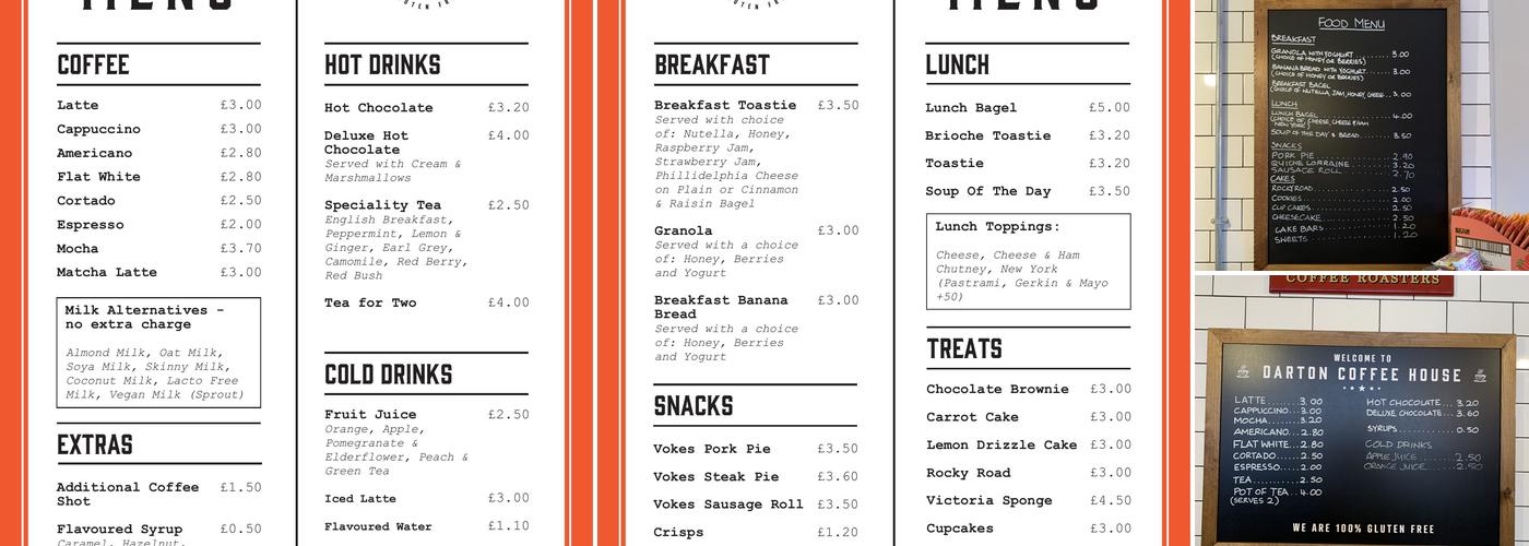 Darton Coffee House Menu