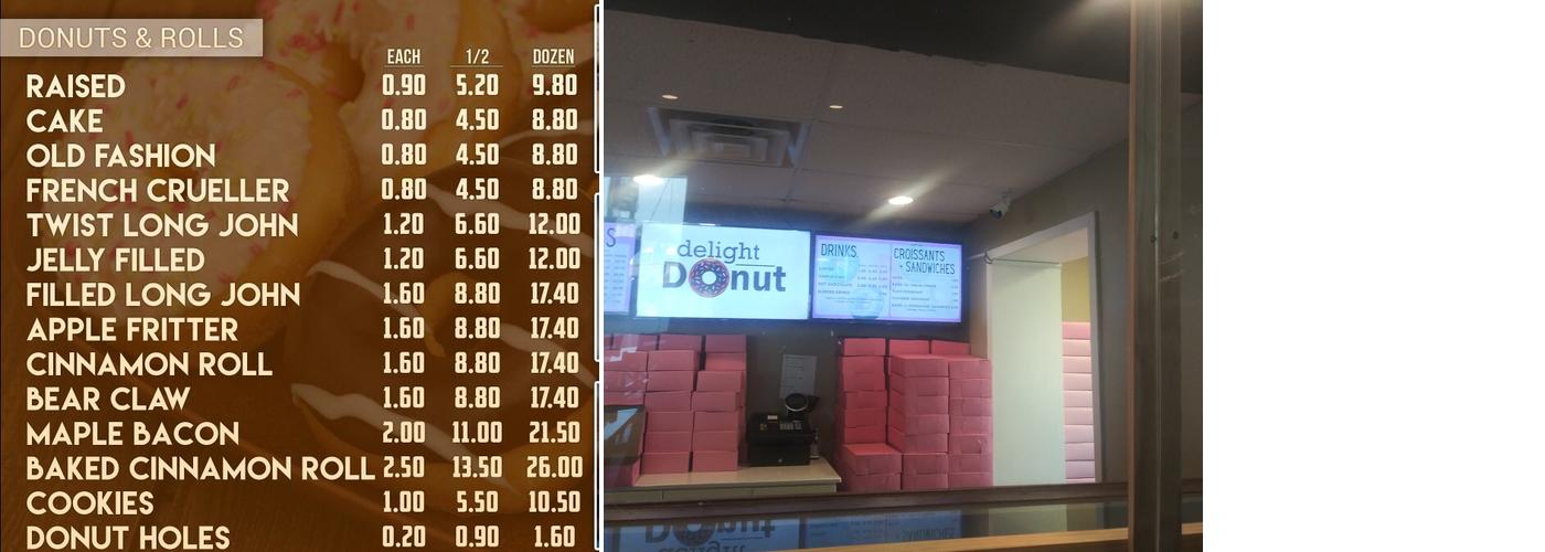 Delight Donut Menu