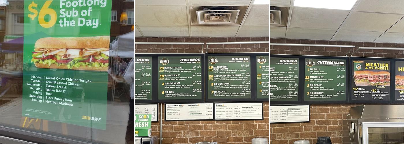 Subway Menu