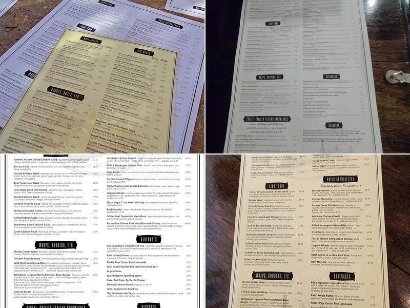 Rails A Cafe At the Depot Menu