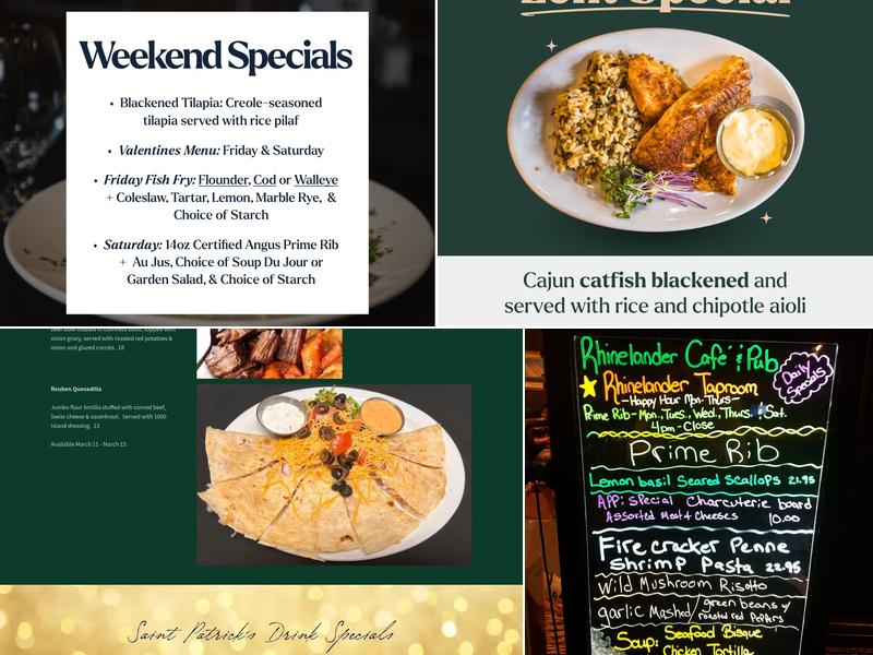 Rhinelander Pub Menu