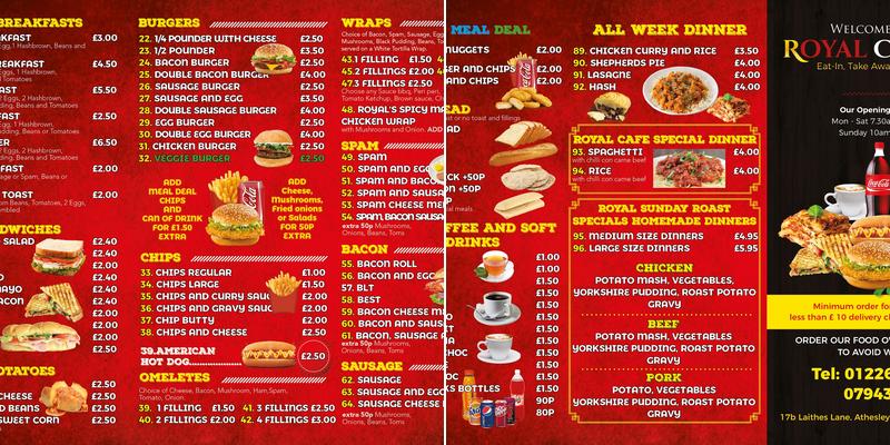 Royal Cafe Menu