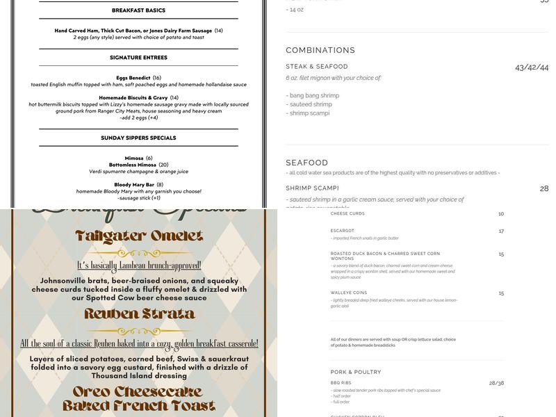 Silver Birch Supper Club Menu