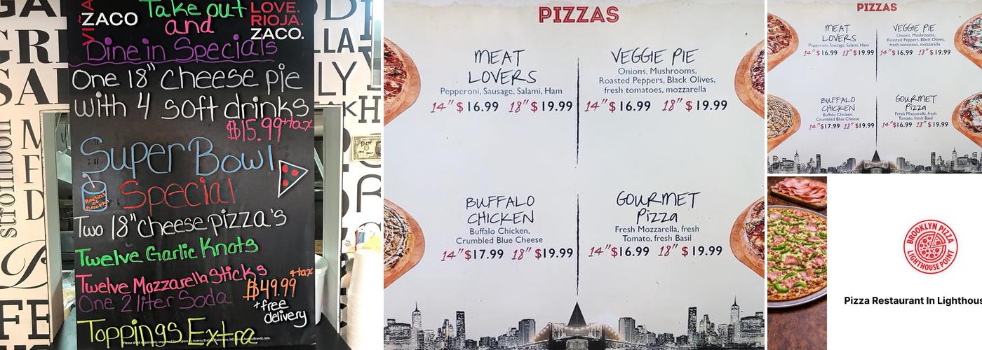 Brooklyn Pizza Menu
