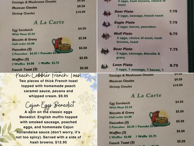 Barnes Trading Post- Wilderness Inn Menu