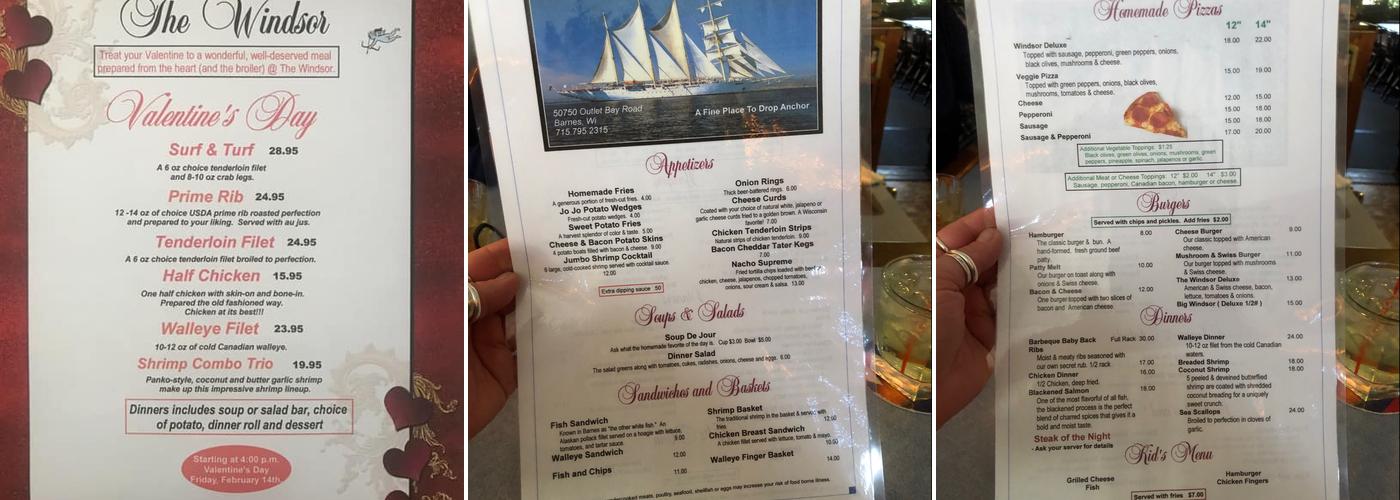 Windsor Menu