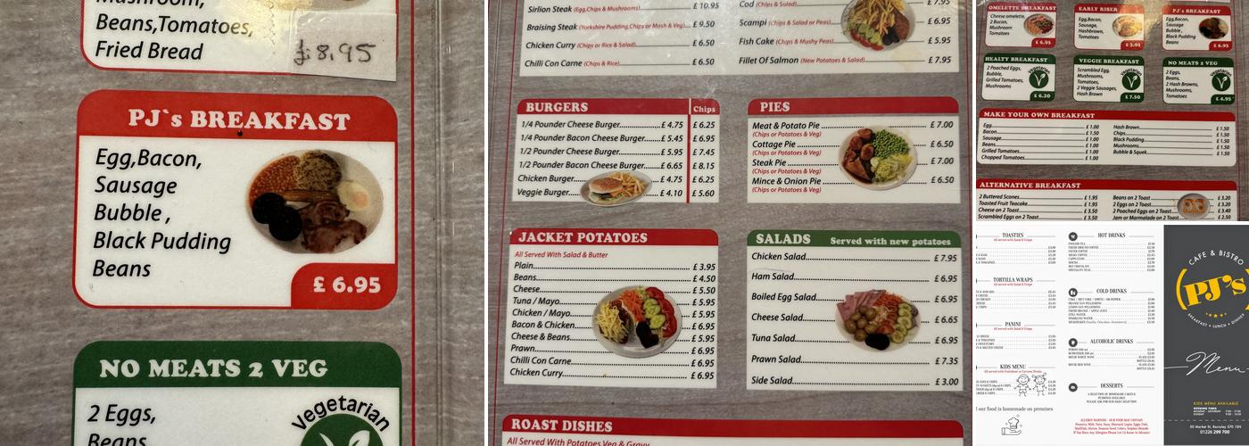 PJ’s CAFE & BISTRO Menu