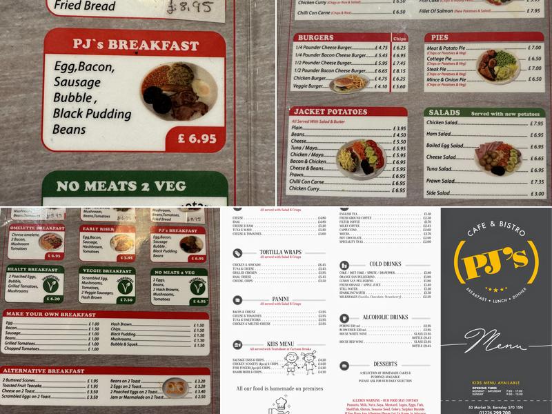 PJ’s CAFE & BISTRO Menu