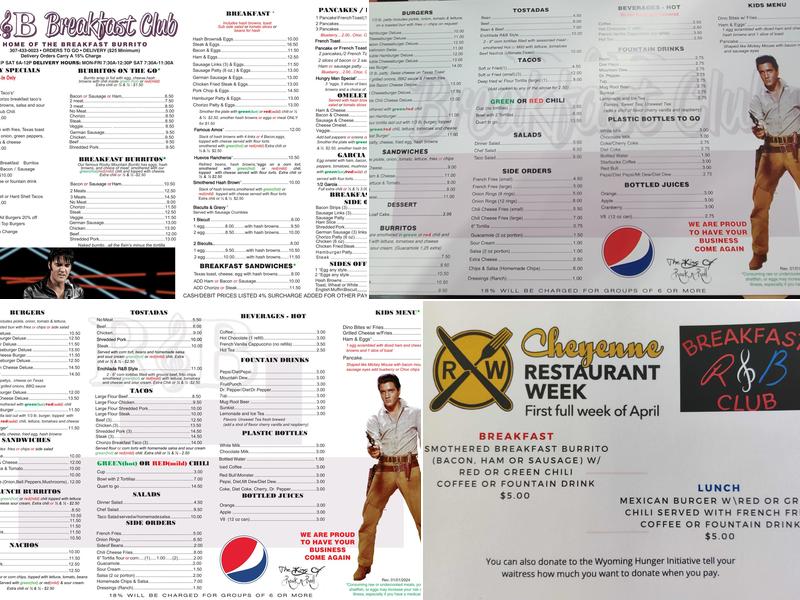 R&B Breakfast Club Menu