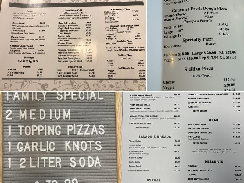 Bronx Pizza Menu