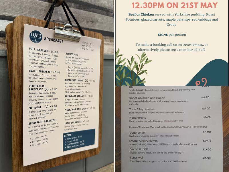 The Well eat. drink. refresh Menu