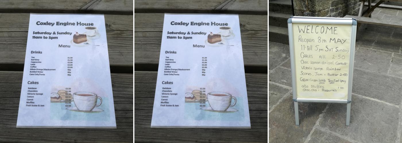 Coxley engine house cafe Menu