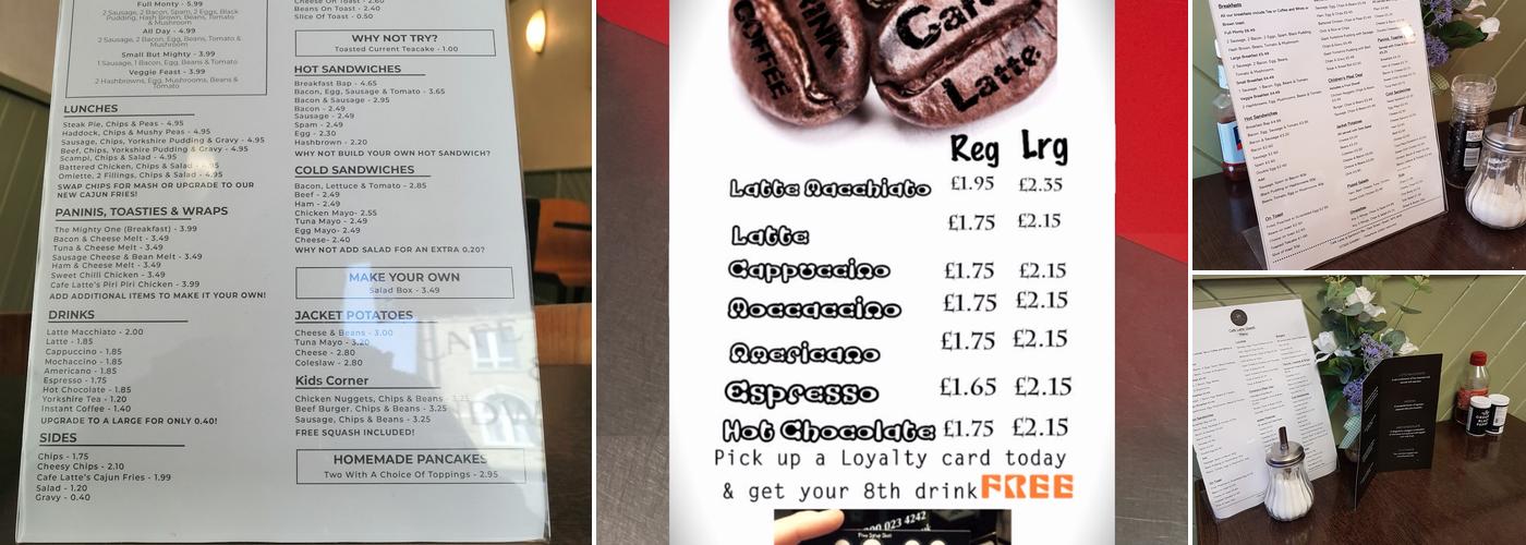 Cafe Latte & Sandwich Bar Menu