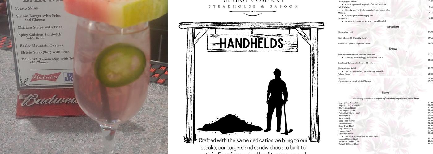 White Mountain Mining Co Menu