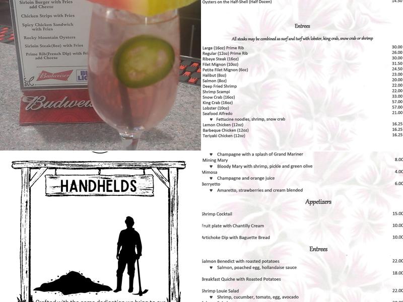 White Mountain Mining Co Menu