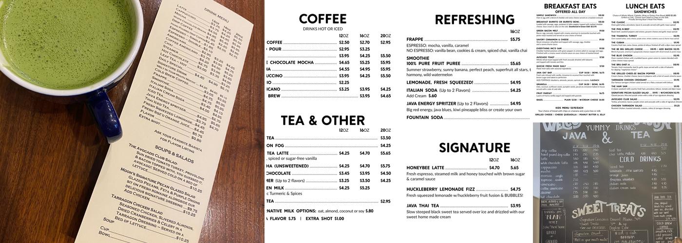 Java Moon Menu