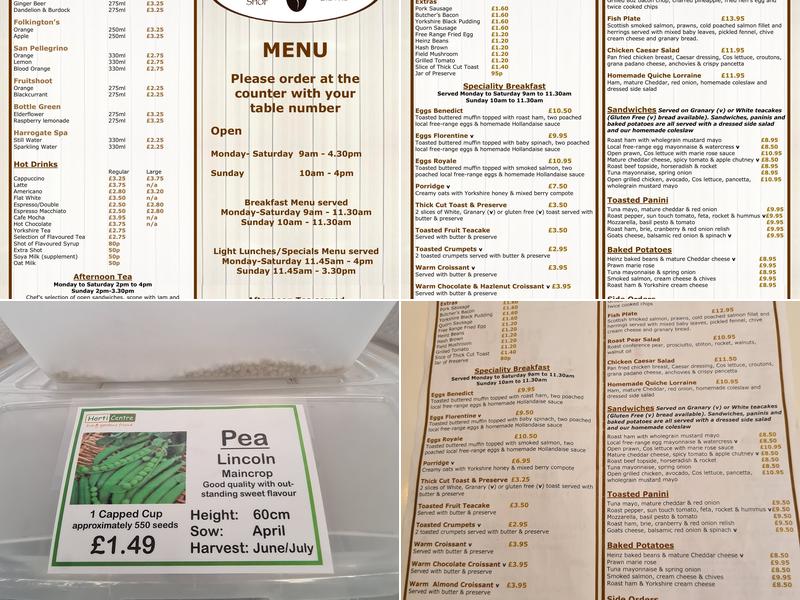 Seed Room Menu