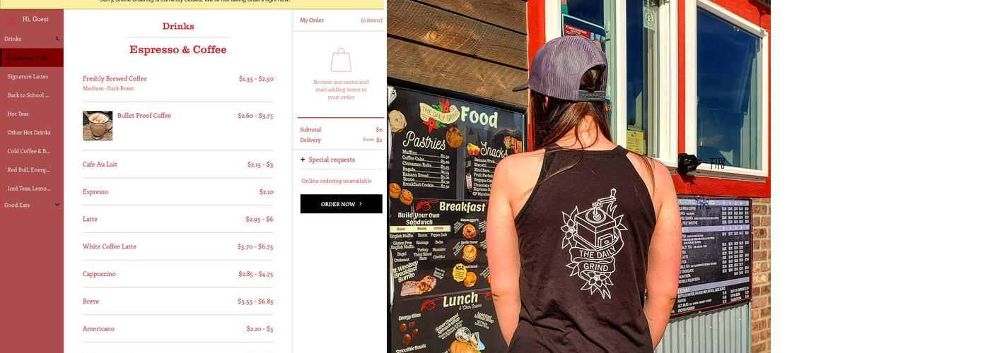 Sheridan Daily Grind Menu