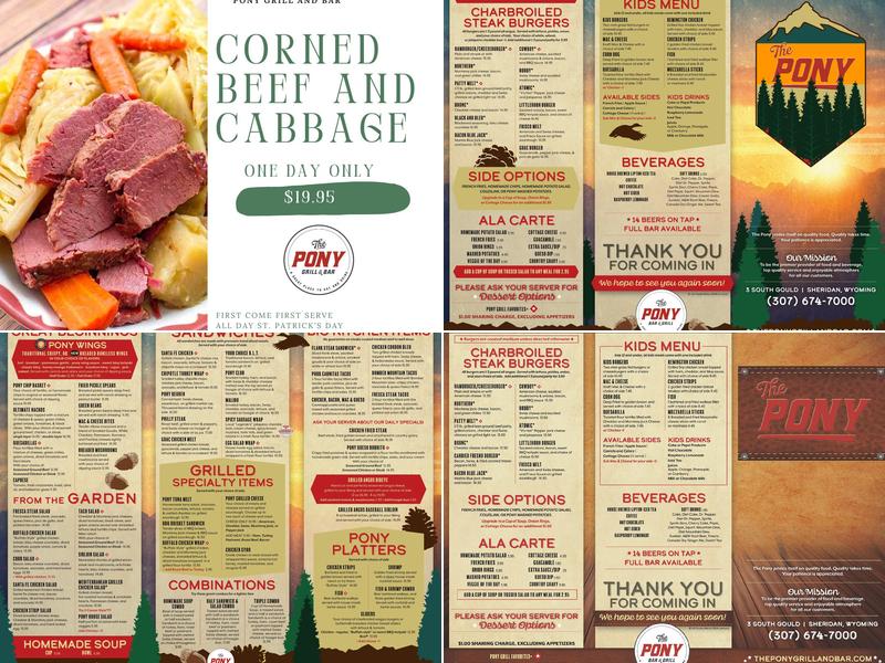 Pony Bar & Grill Menu