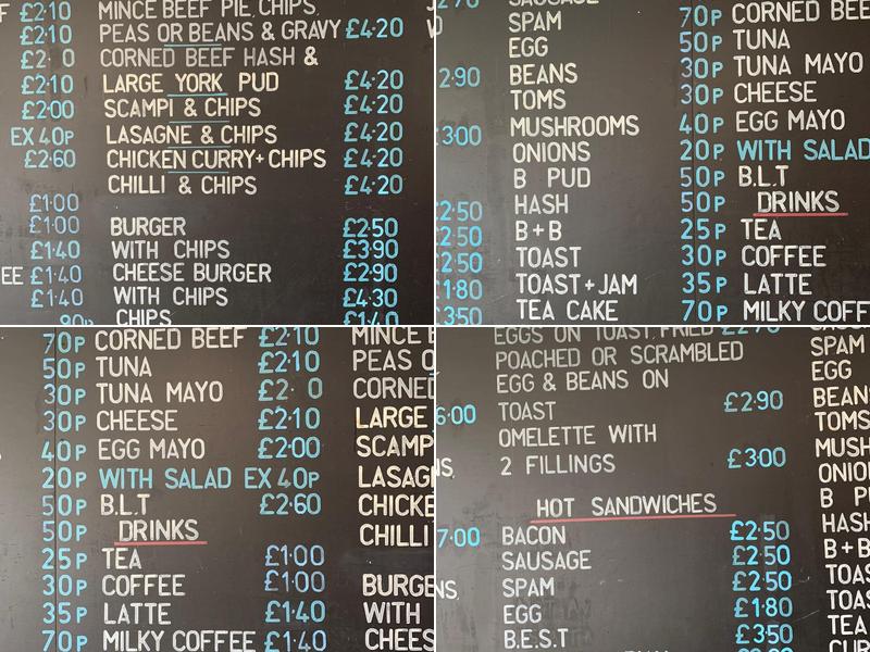Kings Way Cafe Menu