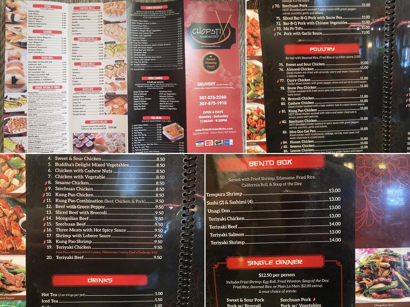 Chopstix Menu