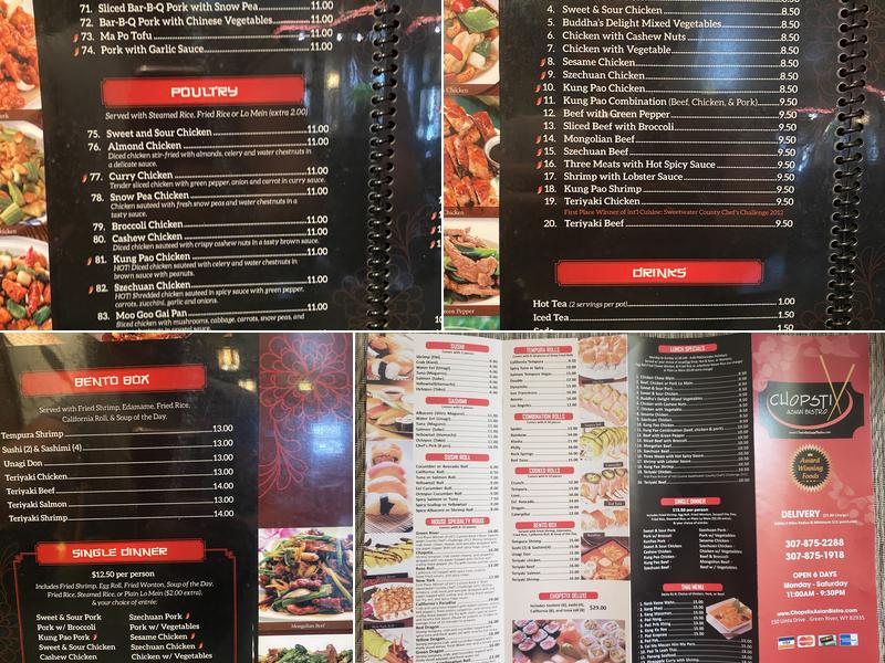 Chopstix Menu