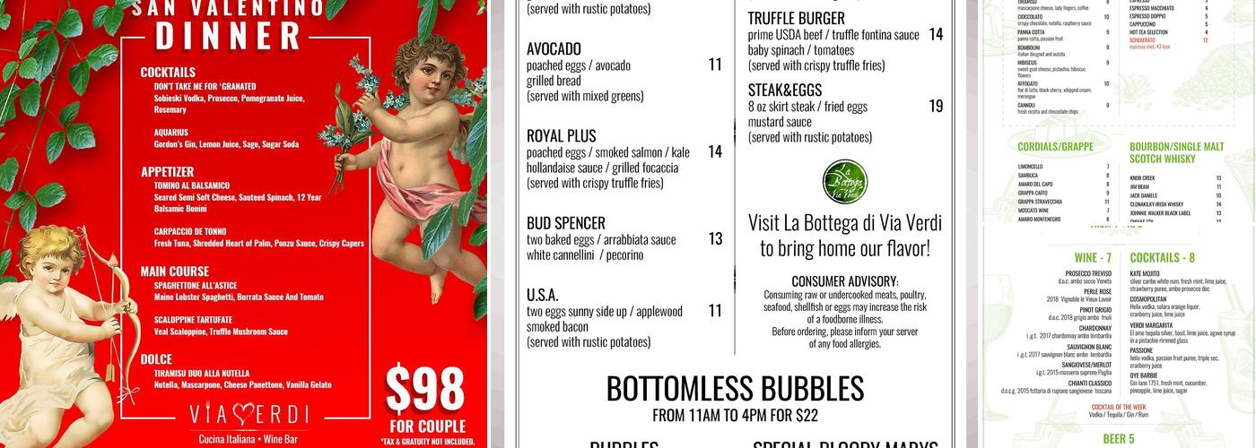 Via Verdi Menu