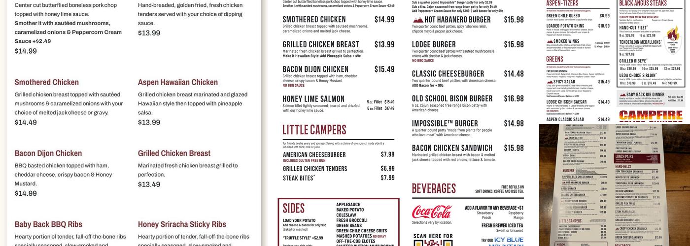 Aspen Creek Grill Menu
