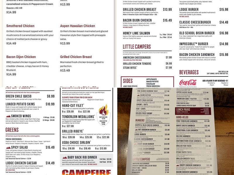 Aspen Creek Grill Menu