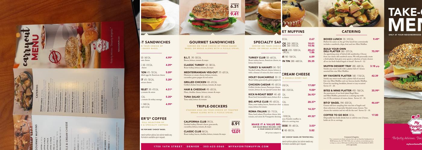 My Favorite Muffin Menu