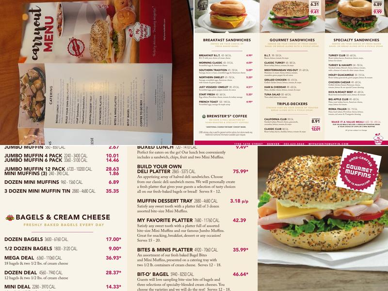 My Favorite Muffin Menu