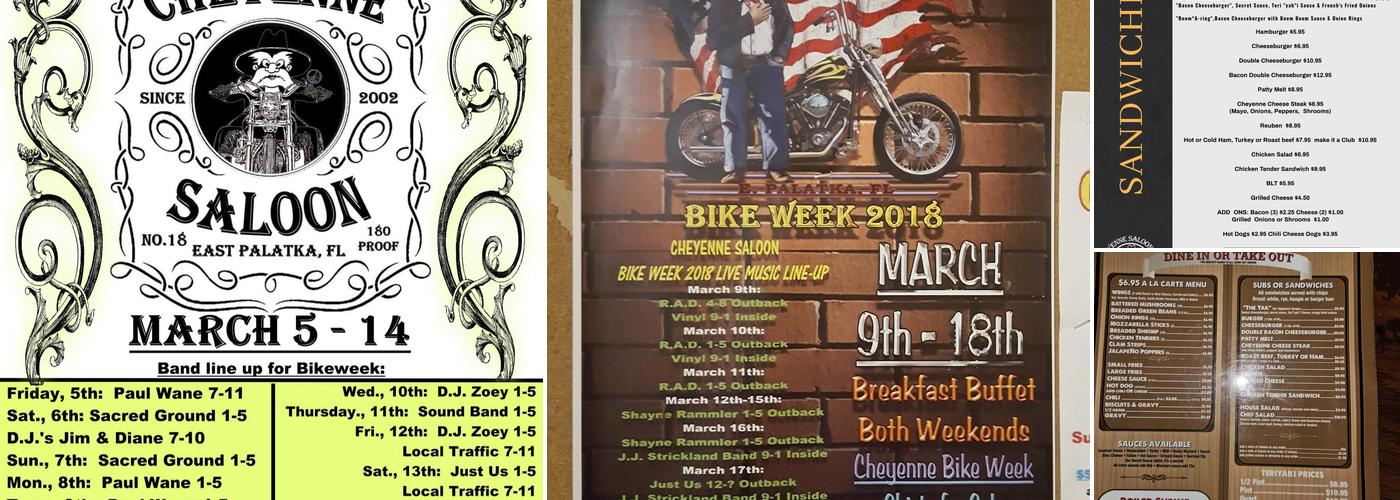 Cheyenne Saloon Menu