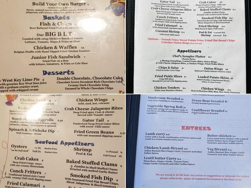 Sunset Grille Menu