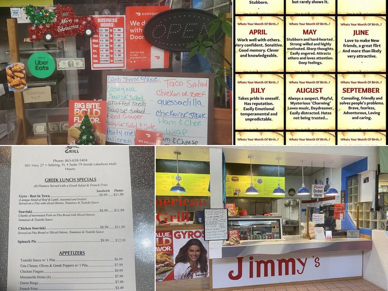 Jimmy's Greek American Grill Menu