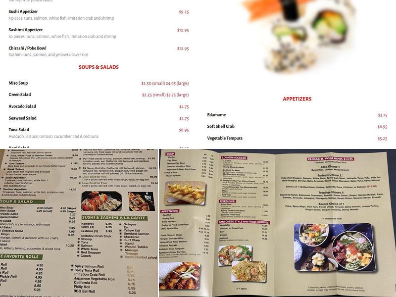 Cang Tong Japanese Steakhouse Menu