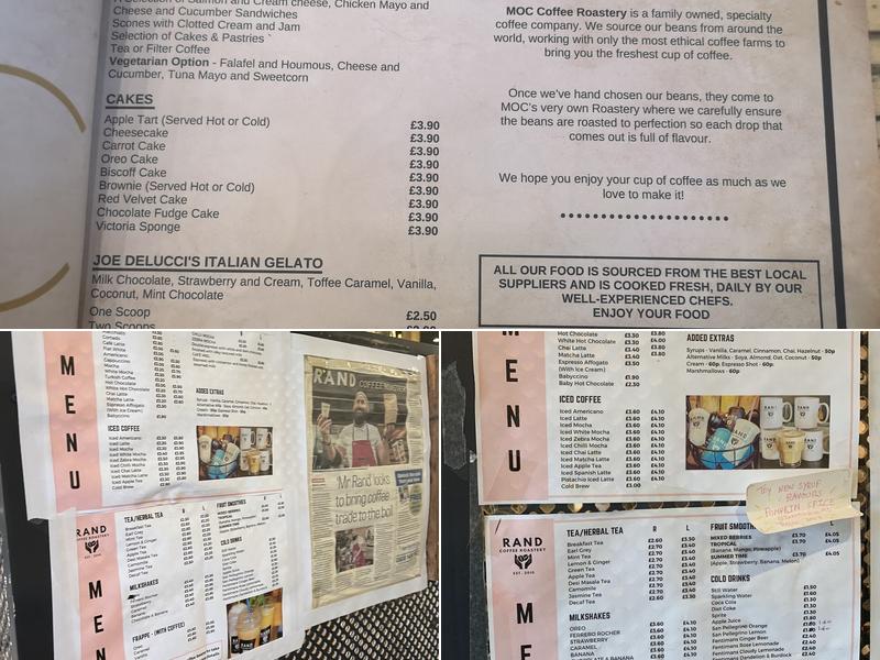 RAND Coffee Roastery Menu